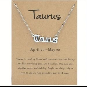 Taurus English Letter Zodiac Pendant Necklace